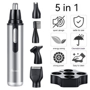 Five-in-one Multifunctional USB Charging Portable Mini Nose Ear Hair Trimmer