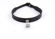 Bondage Men's Leather Collar Neck Chain Bell Torture Leather Necklace