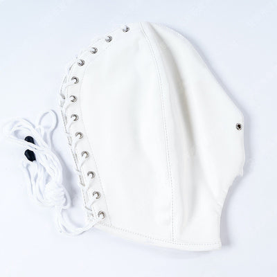 Black Soft PU Lace-Up Full Coverage Hood Mask
