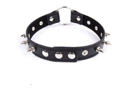 Bondage Men's Leather Collar Neck Chain Bell Torture Leather Necklace