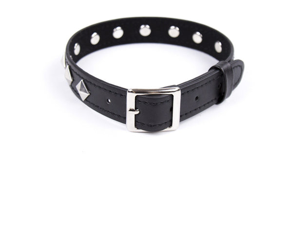 Bondage Men's Leather Collar Neck Chain Bell Torture Leather Necklace