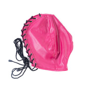 Black Soft PU Lace-Up Full Coverage Hood Mask