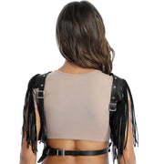 Women's Fashion Simple Tassel Harness Skirt Belt Set