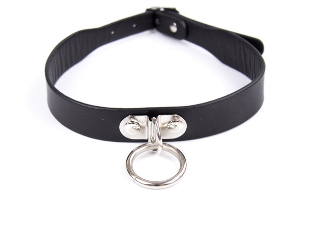 Bondage Men's Leather Collar Neck Chain Bell Torture Leather Necklace