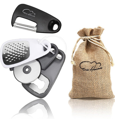 WizzyMart 💡 🍳 5-Piece Space-Saving Kitchen Gadgets Set with Cheese Grater and Bottle Opener 🍳 💡 – cooking, home, space saving kitchen gadgets, kitchen accessories set, cheese grater set, bottle opener kitchen tool, stackable kitchen tools, compact kitchen gadgets, kitchen drawer organisers, kitchen utensil set, small kitchen gadgets, kitchen tools for cooking, kitchen storage solutions, multi purpose kitchen set, kitchen gadget set UK, kitchen organisation tools, durable kitchen gadgets, kitchen essentials 