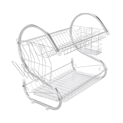 WizzyMart 💡 🍳 S-Shaped Dual Layer Dish Drying Rack – Space-Saving Kitchen Organizer 🍳 💡 – cooking, electronics, home, dish drying rack, kitchen dish drainer, dual layer drying rack, space saving dish rack, compact dish drainer, kitchen drying rack, dish rack for home, countertop dish rack, multi tier dish rack, practical kitchen rack, dish drying solution, small kitchen drying rack, drying rack for plates, drying rack for cups, modern dish drainer, kitchen organisation rack, dish rack with layers, easy clea
