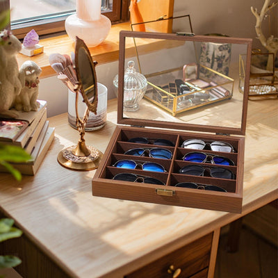 WizzyMart 💡 🐾 Clear 8-Grid Sunglasses Storage Box with Sturdy Glass Display Case 🐾 💡 – glass, pet, home, sunglasses storage box, glasses display case, clear sunglasses organiser, home eyewear storage, 8 compartment sunglasses box, sturdy glass storage case, eyewear organiser for home, compact sunglasses holder, stylish sunglasses storage, gift for sunglasses lovers, home gadget for glasses, glass sunglasses display, sunglasses case with compartments, organiser for eyewear collection, clear display box for g