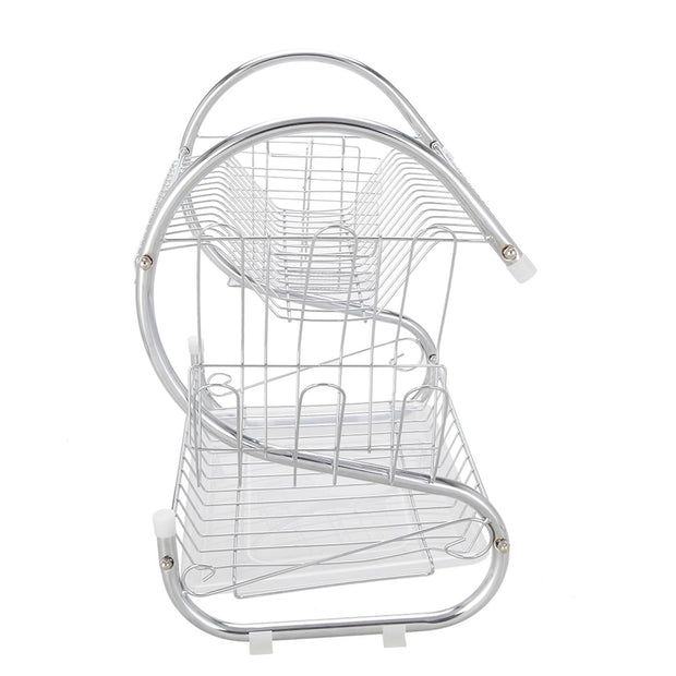 WizzyMart 💡 🍳 S-Shaped Dual Layer Dish Drying Rack – Space-Saving Kitchen Organizer 🍳 💡 – cooking, electronics, home, dish drying rack, kitchen dish drainer, dual layer drying rack, space saving dish rack, compact dish drainer, kitchen drying rack, dish rack for home, countertop dish rack, multi tier dish rack, practical kitchen rack, dish drying solution, small kitchen drying rack, drying rack for plates, drying rack for cups, modern dish drainer, kitchen organisation rack, dish rack with layers, easy clea