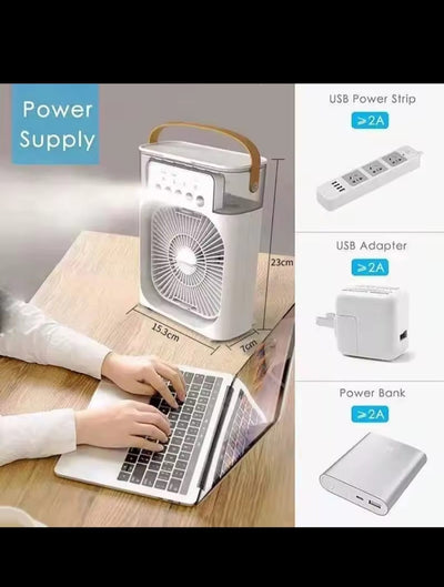 WizzyMart 🧑‍💻 💡 Mini Portable Air Cooler Fan with USB Humidifier and LED Light – 3-in-1 Home Comfort Device 💡 🧑‍💻 – electronics, home, decor, portable air cooler uk, mini usb fan with humidifier, 3 in 1 air cooler fan, compact air cooler for home, usb humidifier fan, led night light fan, personal desk fan humidifier, small air cooler for bedroom, quiet portable fan uk, energy efficient usb fan, portable home air cooler, usb air humidifier fan, travel air cooler fan, mini fan with light, home cooling fan, po