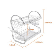 WizzyMart 💡 🍳 S-Shaped Dual Layer Dish Drying Rack – Space-Saving Kitchen Organizer 🍳 💡 – cooking, electronics, home, dish drying rack, kitchen dish drainer, dual layer drying rack, space saving dish rack, compact dish drainer, kitchen drying rack, dish rack for home, countertop dish rack, multi tier dish rack, practical kitchen rack, dish drying solution, small kitchen drying rack, drying rack for plates, drying rack for cups, modern dish drainer, kitchen organisation rack, dish rack with layers, easy clea