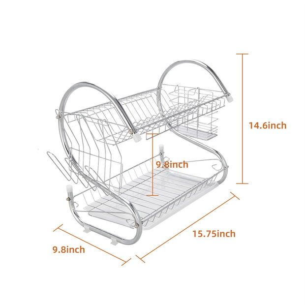 WizzyMart 💡 🍳 S-Shaped Dual Layer Dish Drying Rack – Space-Saving Kitchen Organizer 🍳 💡 – cooking, electronics, home, dish drying rack, kitchen dish drainer, dual layer drying rack, space saving dish rack, compact dish drainer, kitchen drying rack, dish rack for home, countertop dish rack, multi tier dish rack, practical kitchen rack, dish drying solution, small kitchen drying rack, drying rack for plates, drying rack for cups, modern dish drainer, kitchen organisation rack, dish rack with layers, easy clea